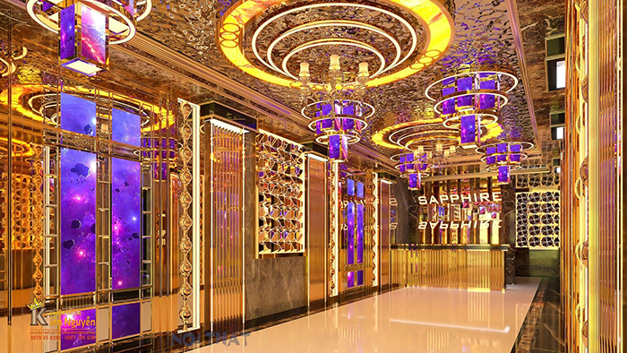 Sảnh karaoke vip 1 chất liệu inox PCCC
